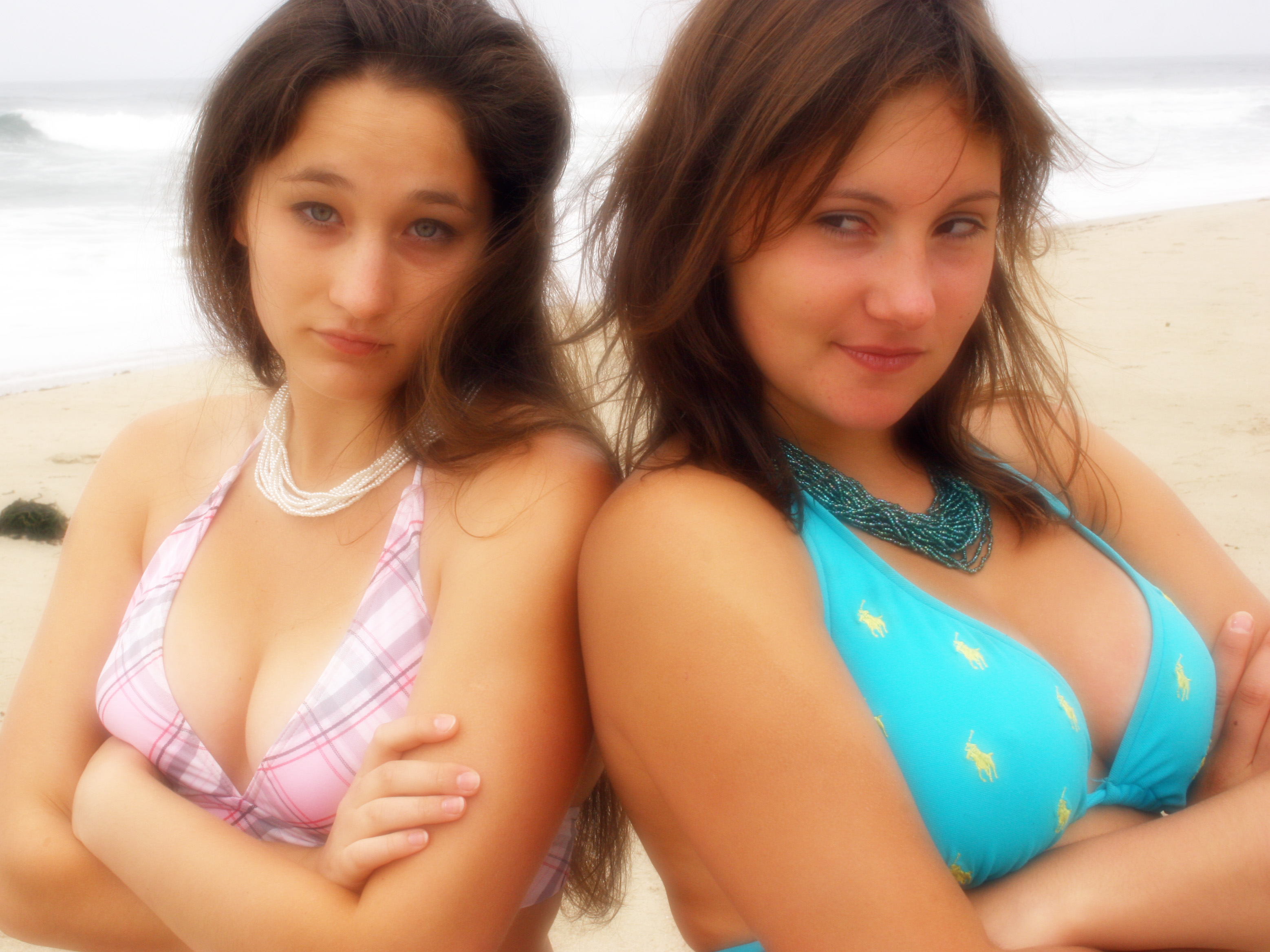 Lana and Nadia shot together and alone, up and down the beach, in a variety...